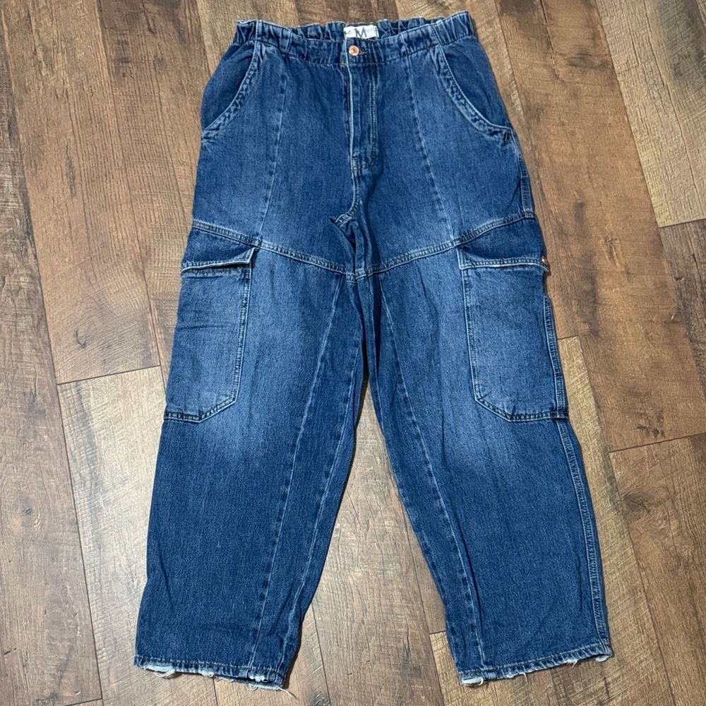 We The Free Women's Blue Cargo Jeans